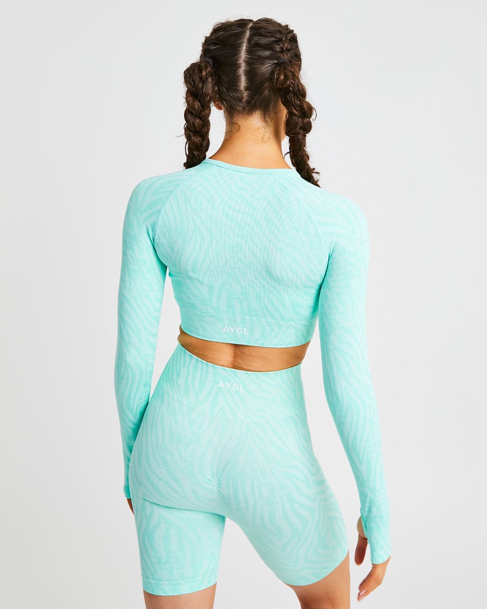 AYBL Evolve Animal Seamless Long Sleeve Crop Top Mintfarben Grün | 279-HMYSAI