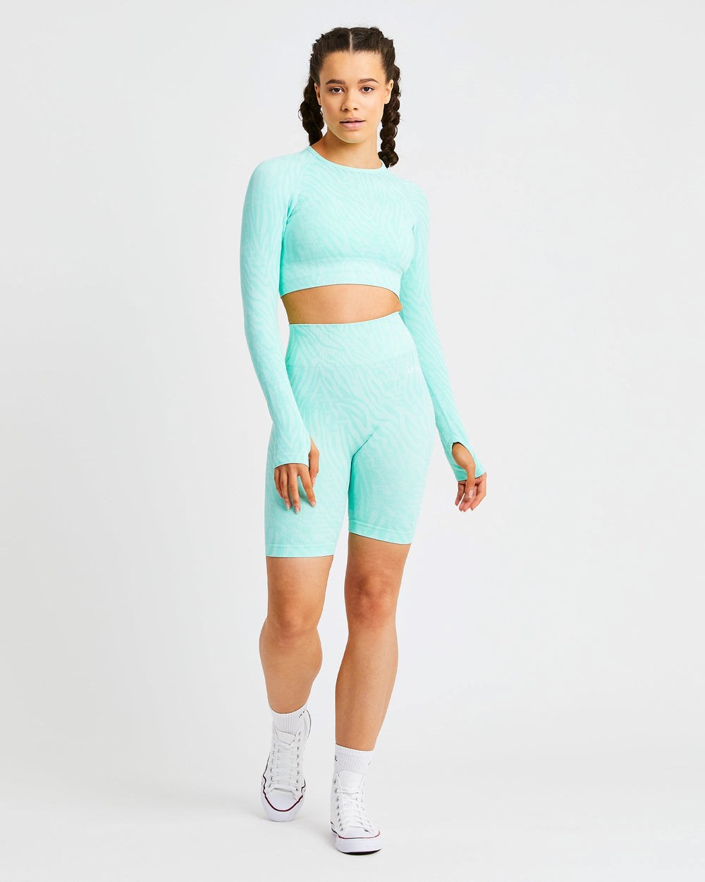 AYBL Evolve Animal Seamless Long Sleeve Crop Top Mintfarben Grün | 279-HMYSAI