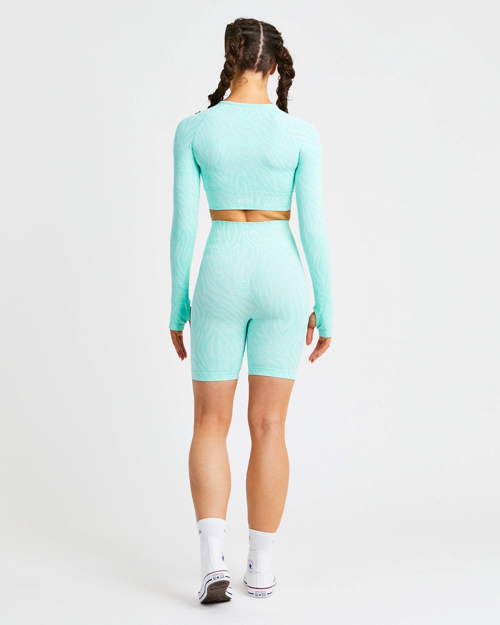 AYBL Evolve Animal Seamless Long Sleeve Crop Top Mintfarben Grün | 279-HMYSAI