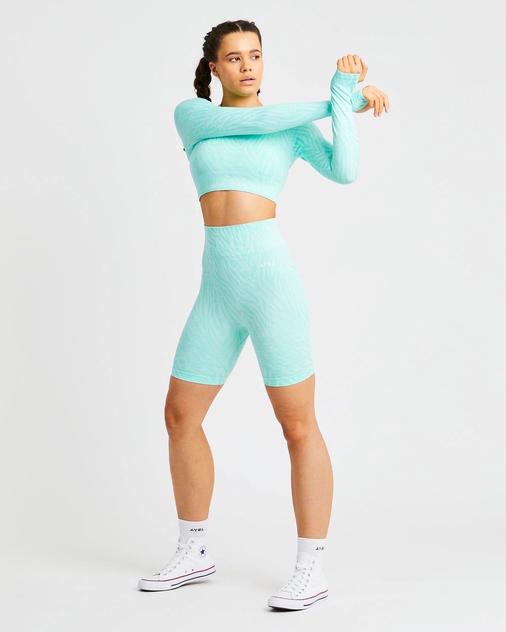 AYBL Evolve Animal Seamless Long Sleeve Crop Top Mintfarben Grün | 279-HMYSAI