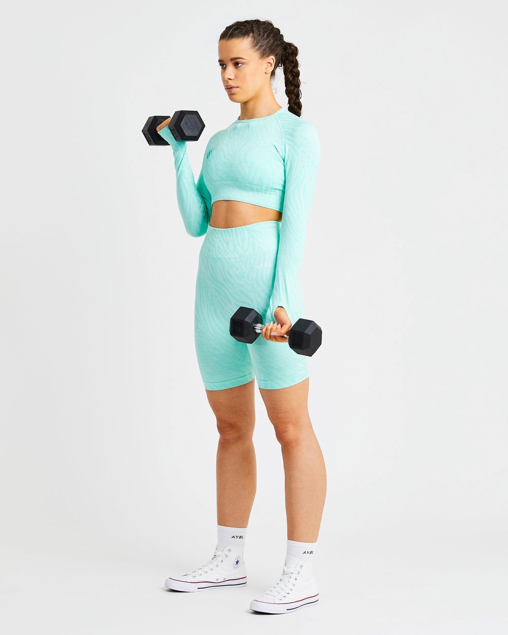 AYBL Evolve Animal Seamless Long Sleeve Crop Top Mintfarben Grün | 279-HMYSAI