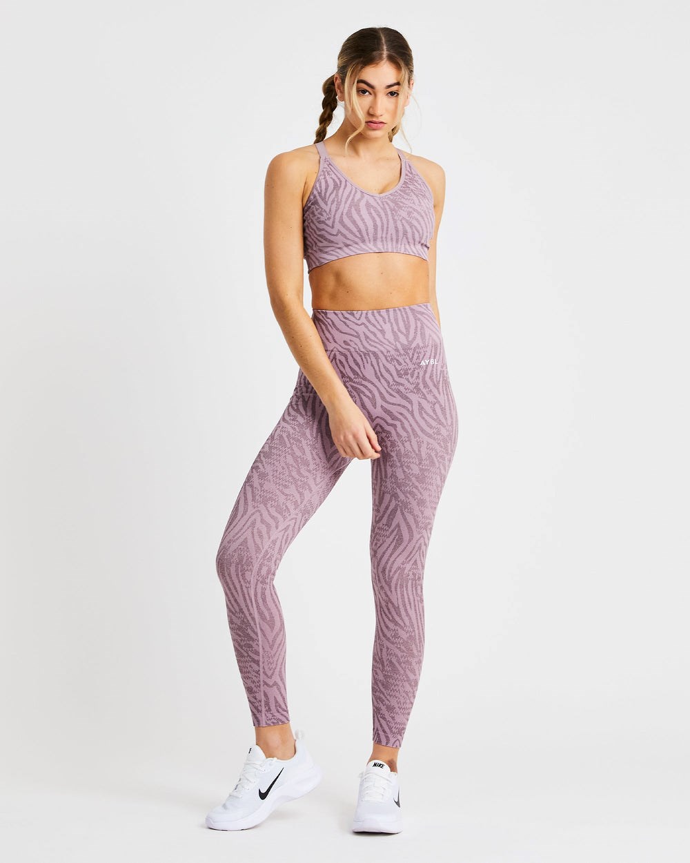 AYBL Evolve Animal Seamless Sports Bra Mauve Lilac | 067-ZUGYVW