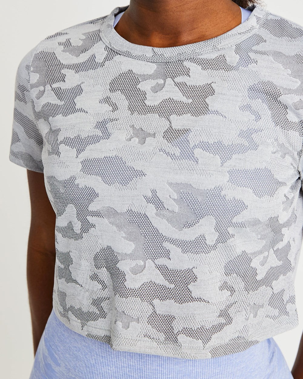 AYBL Evolve Camo Crop T Shirt Grau | 382-VHNKWM