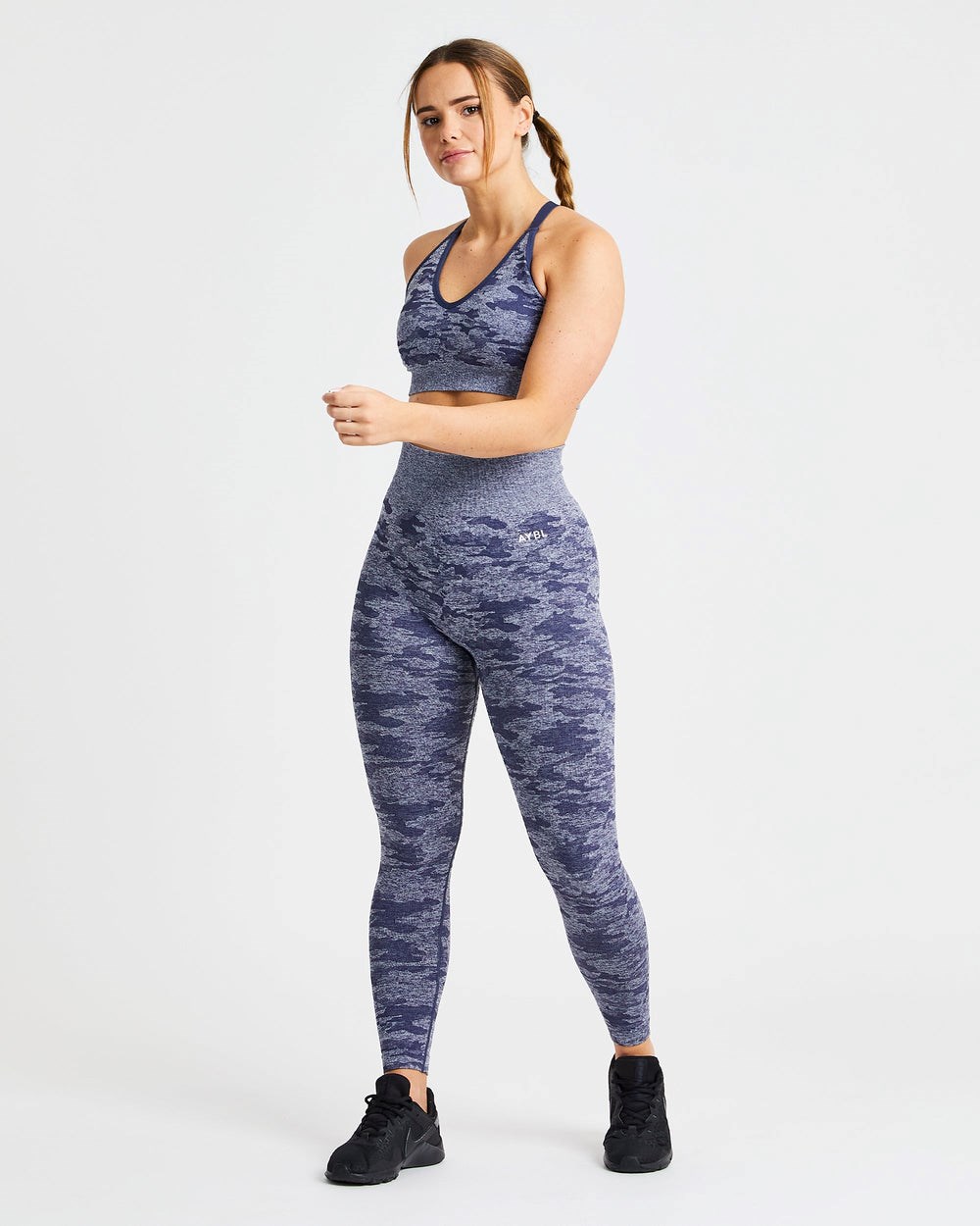 AYBL Evolve Camo Seamless Leggings Navy | 451-KPSNTC