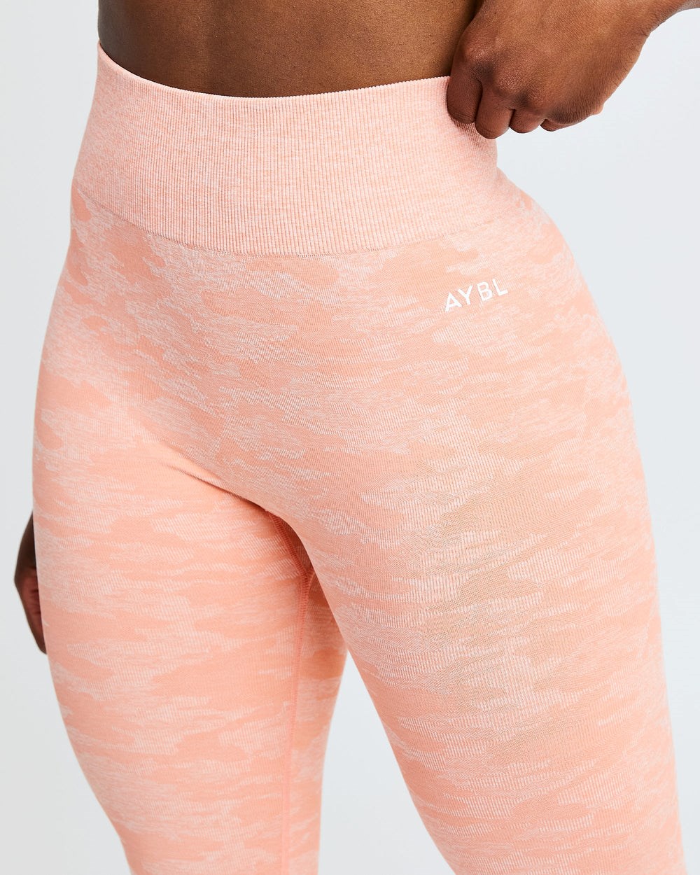 AYBL Evolve Camo Seamless Leggings Peach | 472-EJTWGU