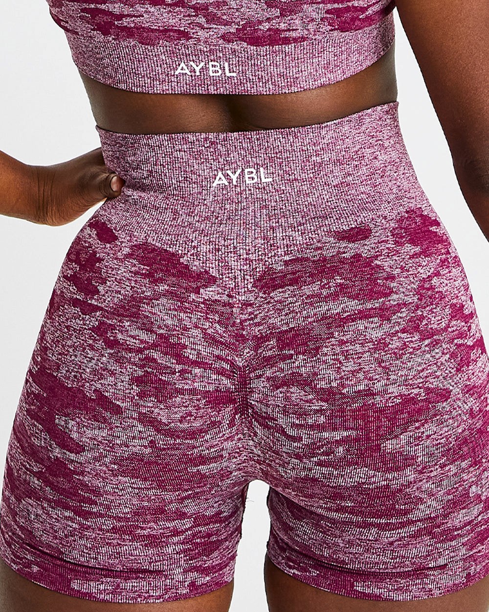 AYBL Evolve Camo Seamless Shorts Bordeaux | 053-WZCYIL