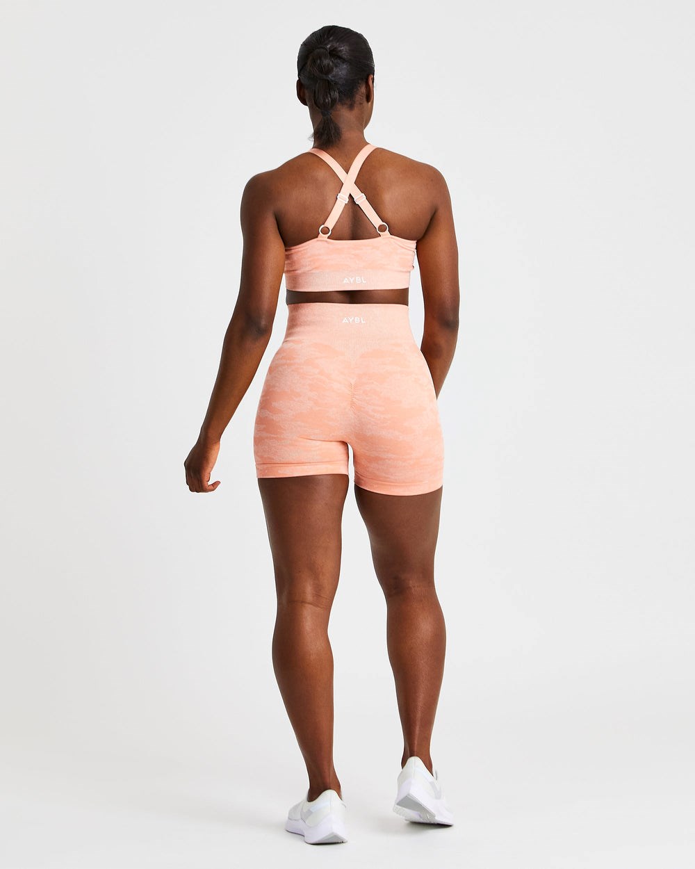 AYBL Evolve Camo Seamless Shorts Peach | 097-BXUMKQ