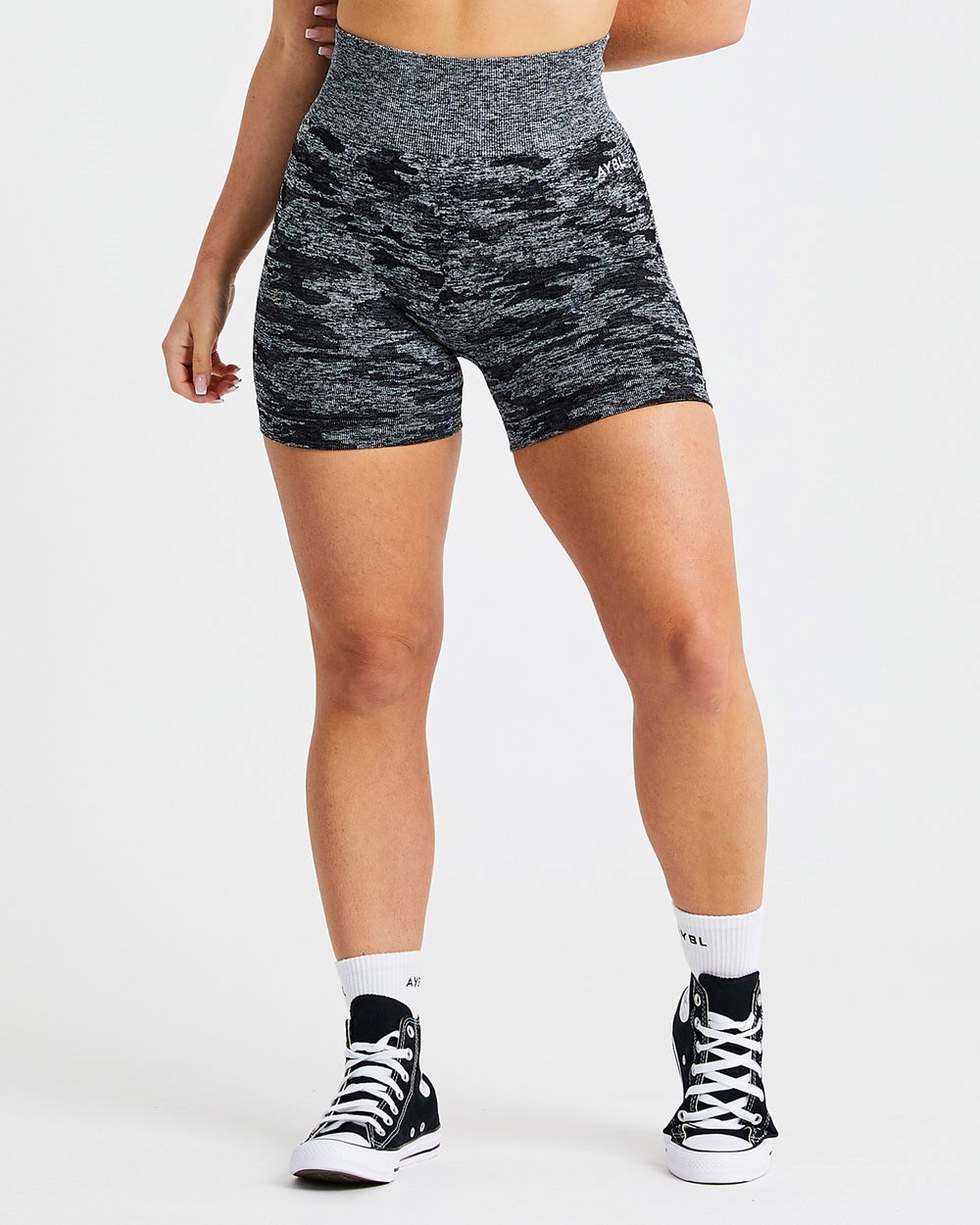 AYBL Evolve Camo Seamless Shorts Schwarz | 521-YBNOXL