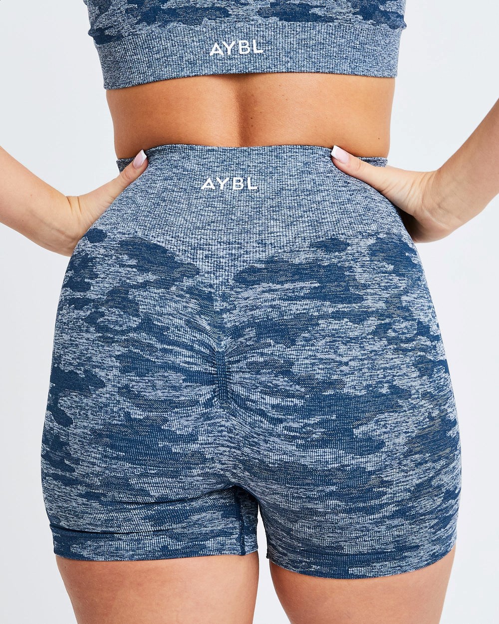 AYBL Evolve Camo Seamless Shorts Teal | 104-MAENBZ