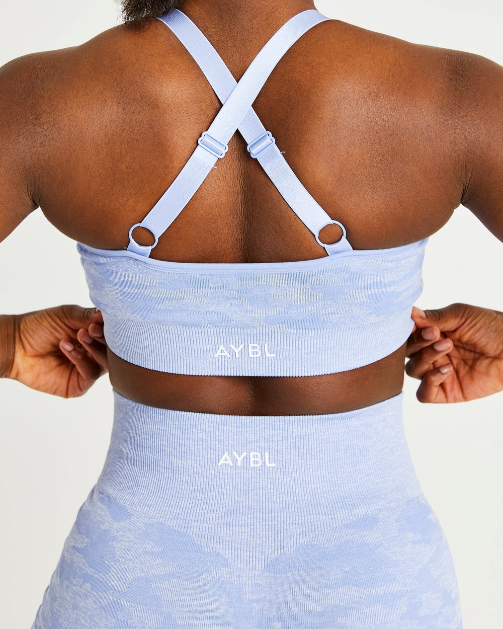 AYBL Evolve Camo Seamless Sports Bra Blau | 205-DZWSTU