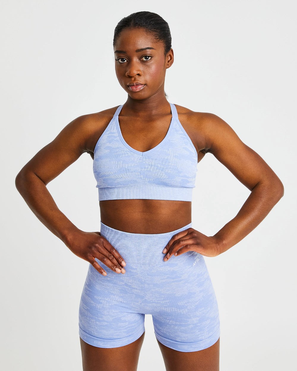 AYBL Evolve Camo Seamless Sports Bra Blau | 205-DZWSTU