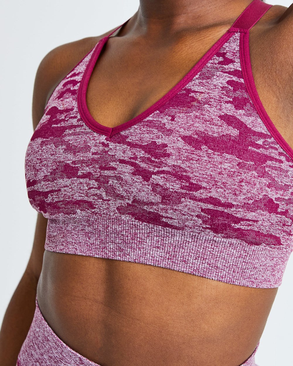 AYBL Evolve Camo Seamless Sports Bra Bordeaux | 354-YJGDZC