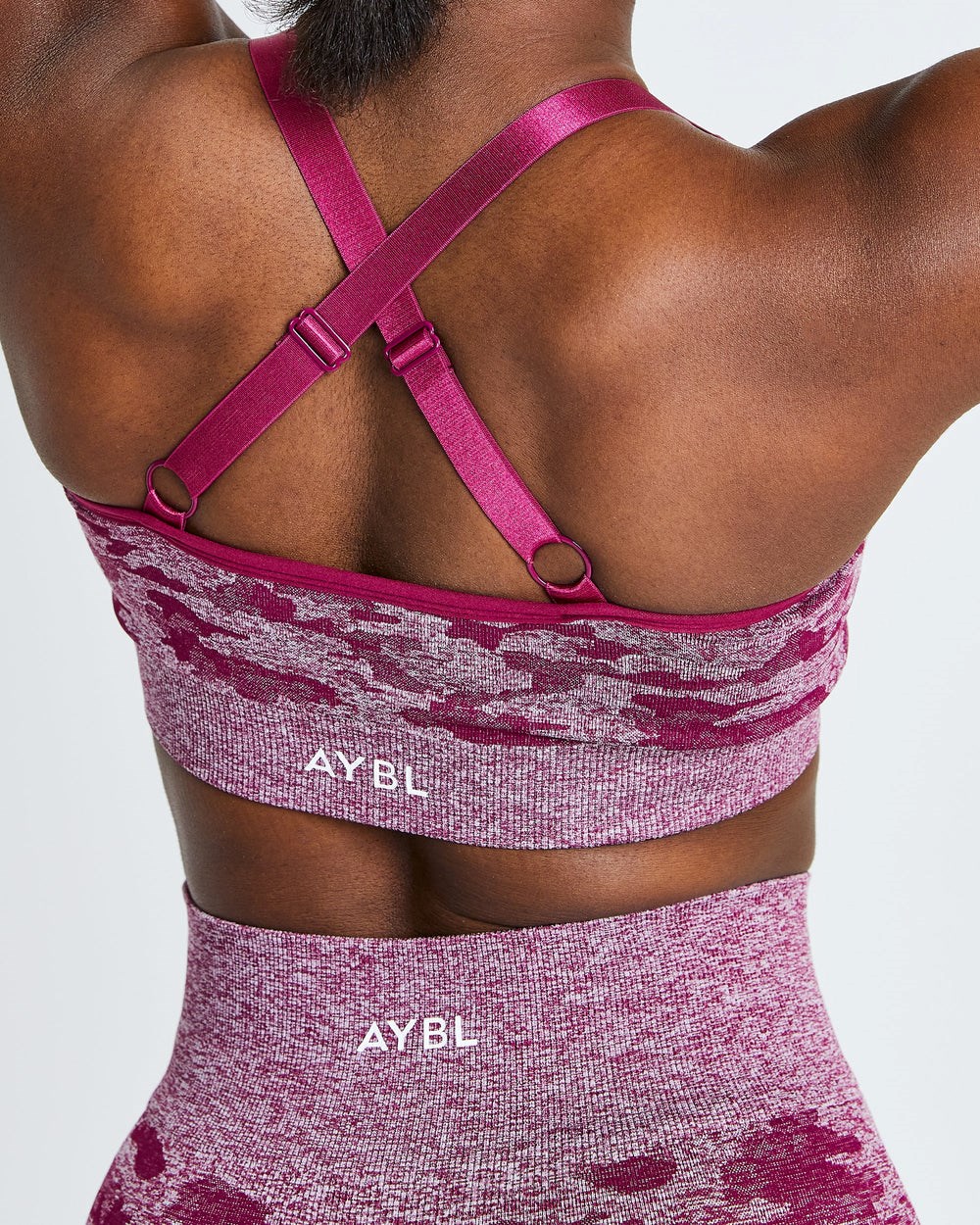 AYBL Evolve Camo Seamless Sports Bra Bordeaux | 354-YJGDZC