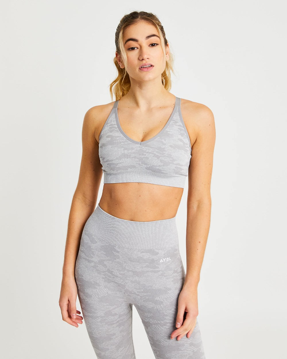 AYBL Evolve Camo Seamless Sports Bra Grau | 683-AOFZNK