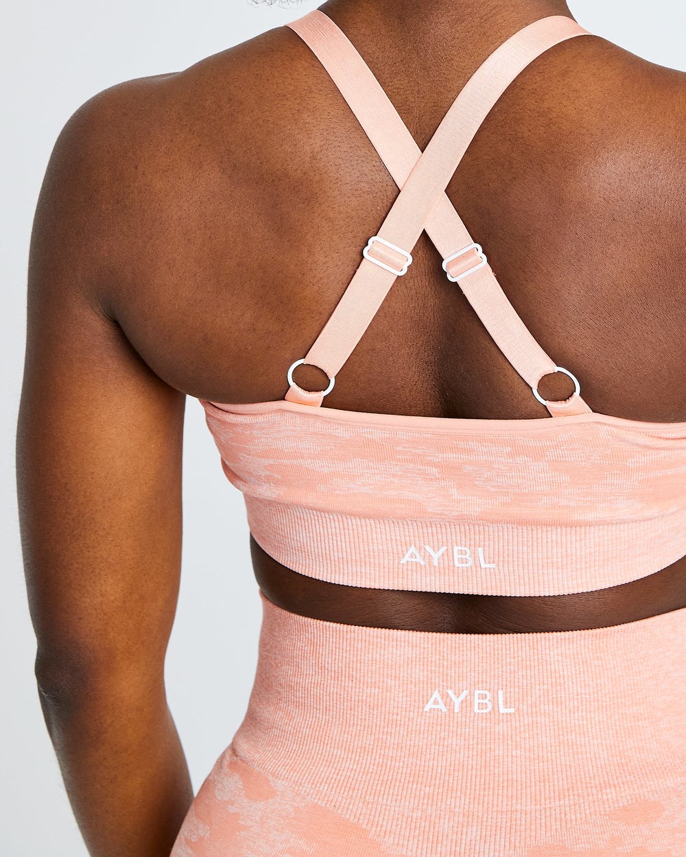 AYBL Evolve Camo Seamless Sports Bra Peach | 346-KGRLCS