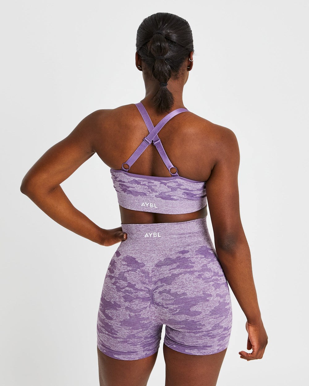 AYBL Evolve Camo Seamless Sports Bra Plum | 754-HXBISM