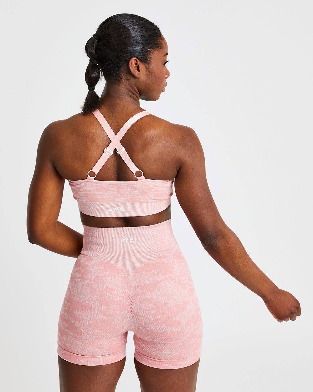 AYBL Evolve Camo Seamless Sports Bra Rosa | 697-PHXOYK