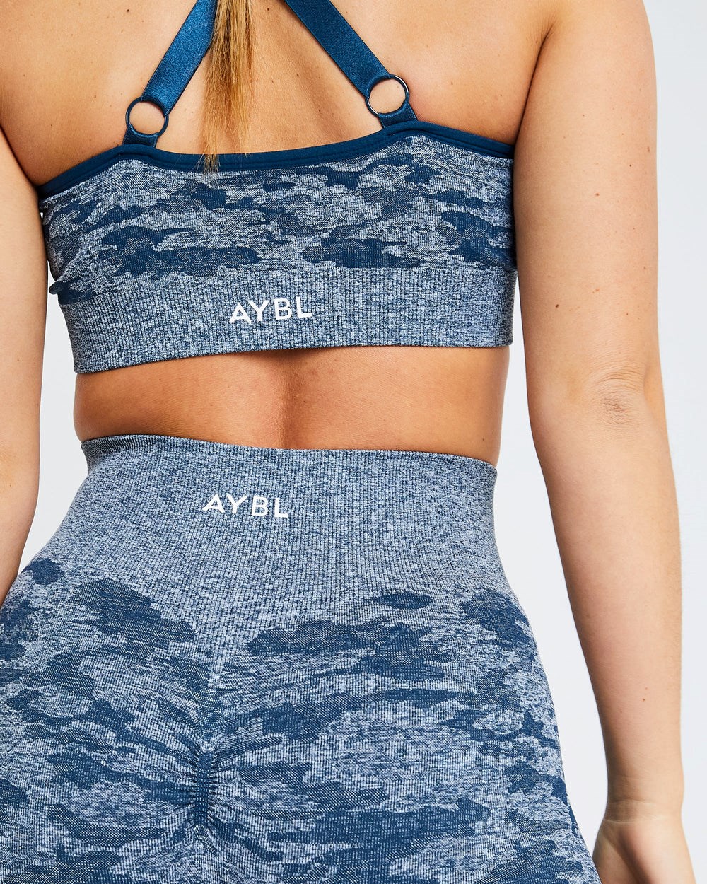 AYBL Evolve Camo Seamless Sports Bra Teal | 150-JHDCXU