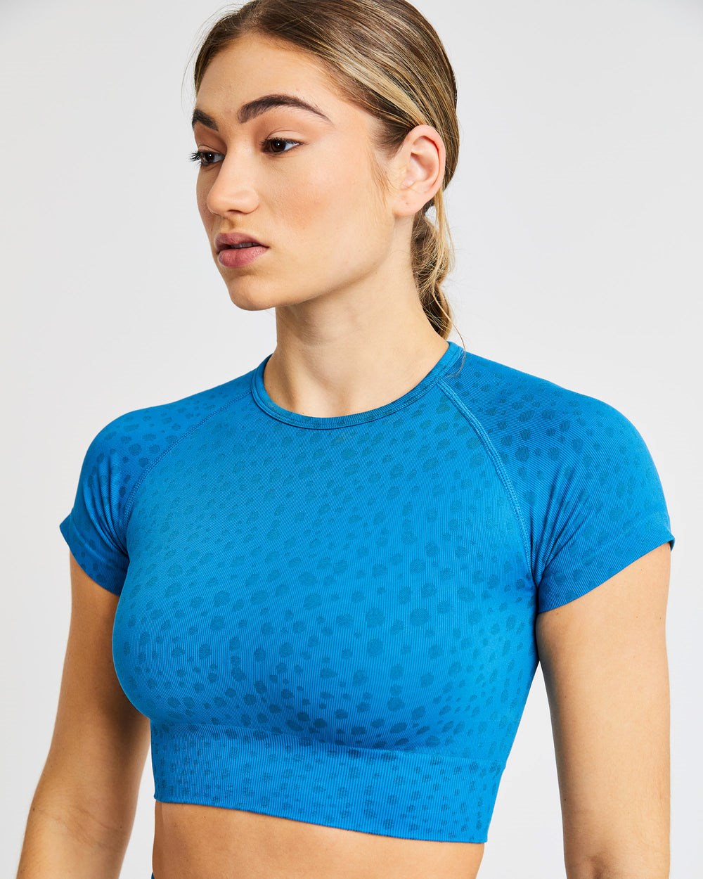 AYBL Evolve Speckle Seamless Crop Top Blau | 675-DVROYS