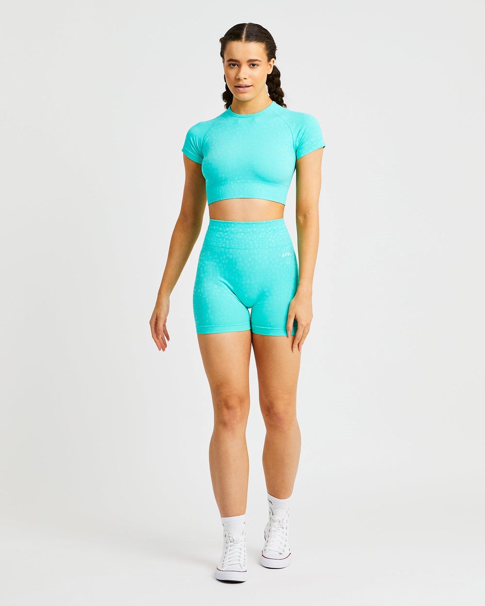 AYBL Evolve Speckle Seamless Crop Top Grün | 823-ULXWRB