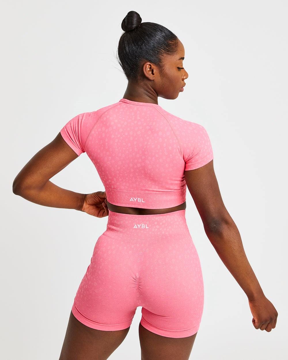 AYBL Evolve Speckle Seamless Crop Top Koralle Rosa | 325-QMGAWZ