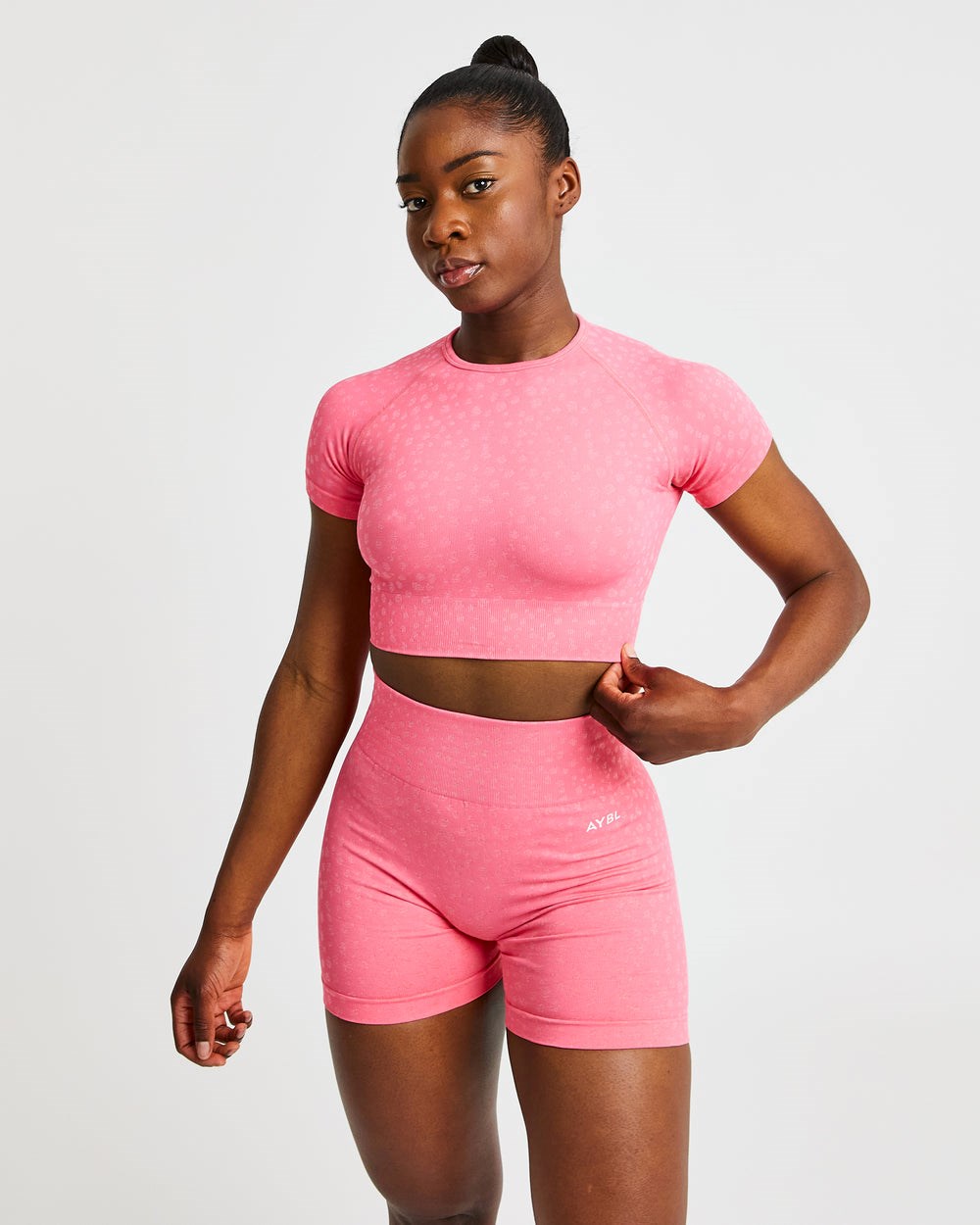 AYBL Evolve Speckle Seamless Crop Top Koralle Rosa | 325-QMGAWZ