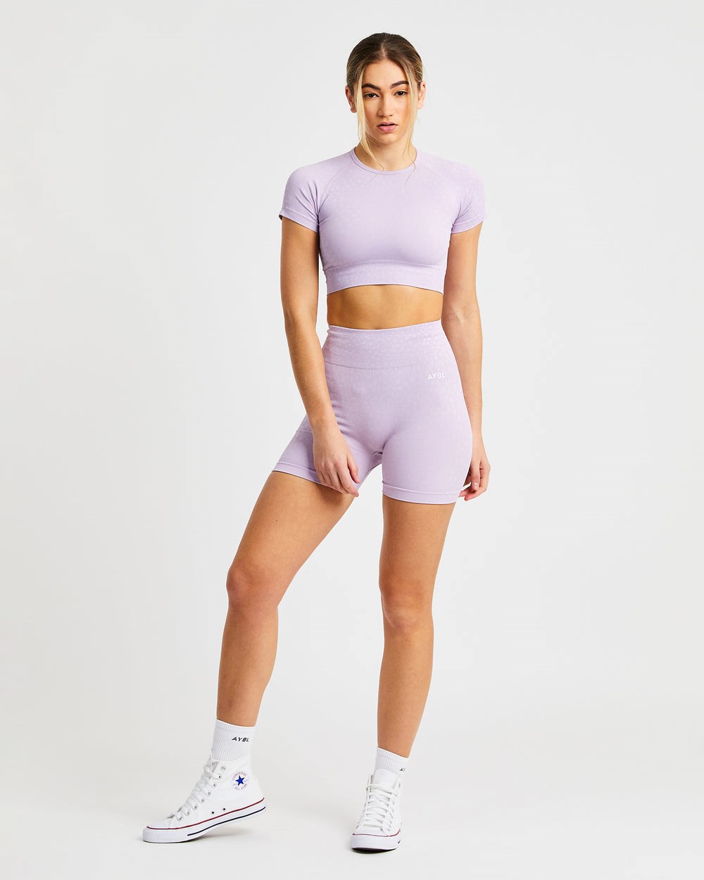 AYBL Evolve Speckle Seamless Crop Top Lilac | 109-ERHVJZ