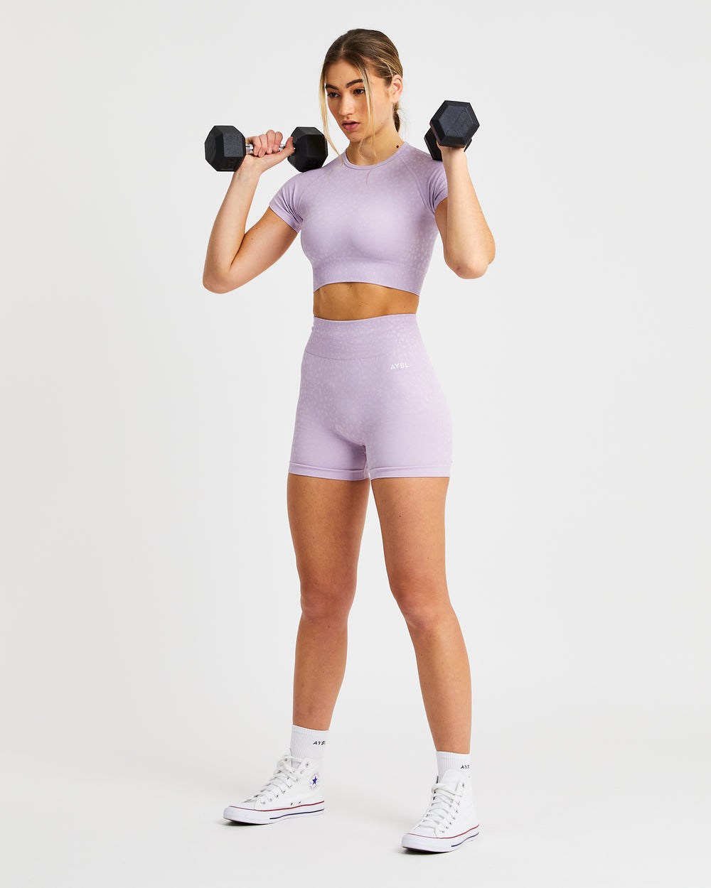 AYBL Evolve Speckle Seamless Crop Top Lilac | 534-UYJGML