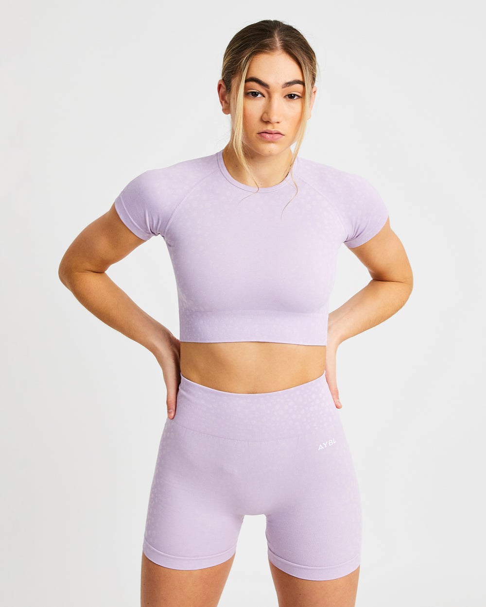 AYBL Evolve Speckle Seamless Crop Top Lilac | 534-UYJGML