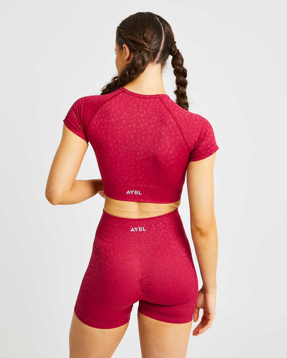 AYBL Evolve Speckle Seamless Crop Top Raspberry | 691-OWUNLY