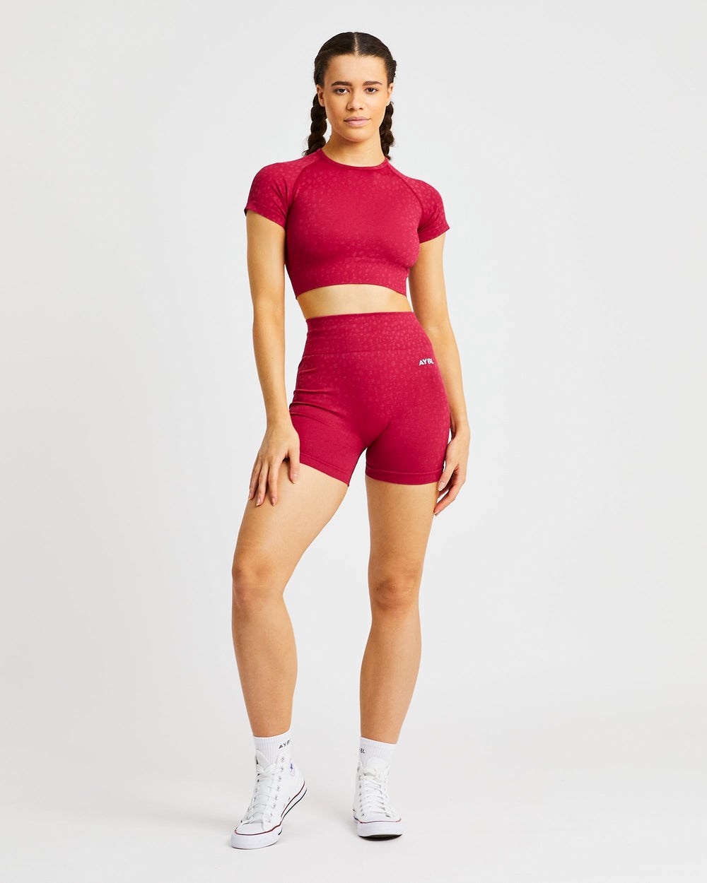 AYBL Evolve Speckle Seamless Crop Top Raspberry | 691-OWUNLY