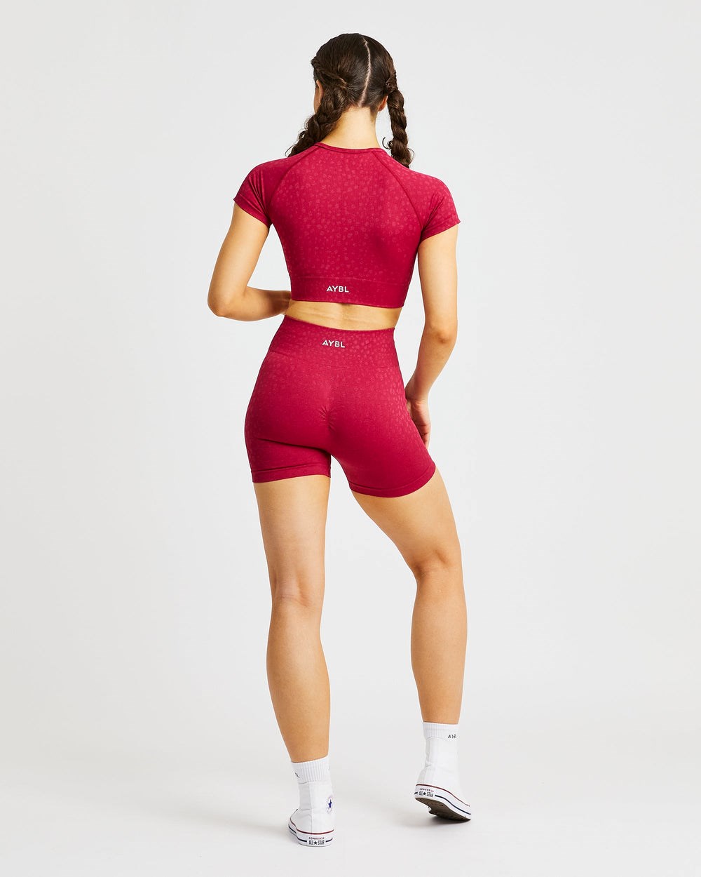 AYBL Evolve Speckle Seamless Crop Top Raspberry | 691-OWUNLY