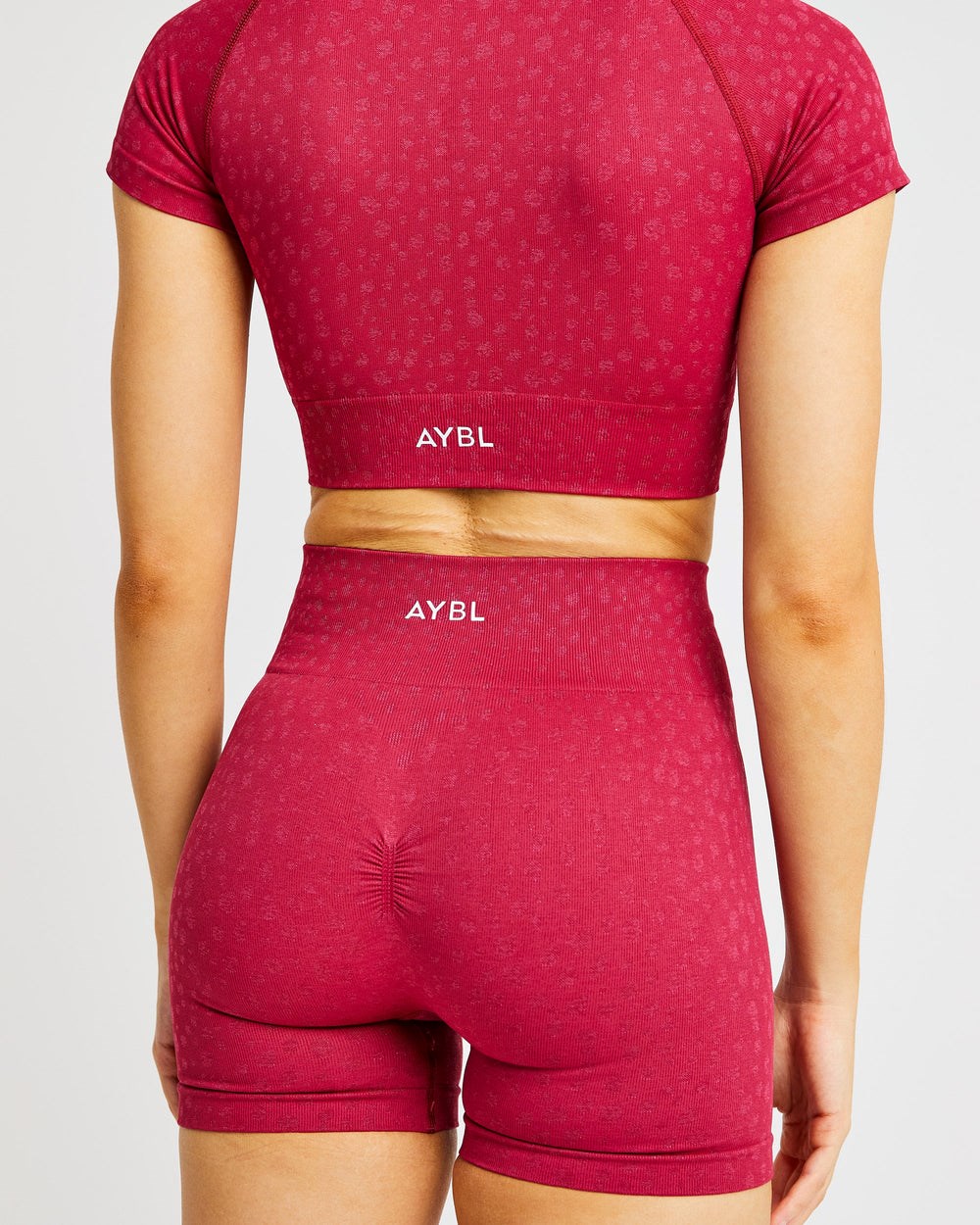 AYBL Evolve Speckle Seamless Crop Top Raspberry | 691-OWUNLY