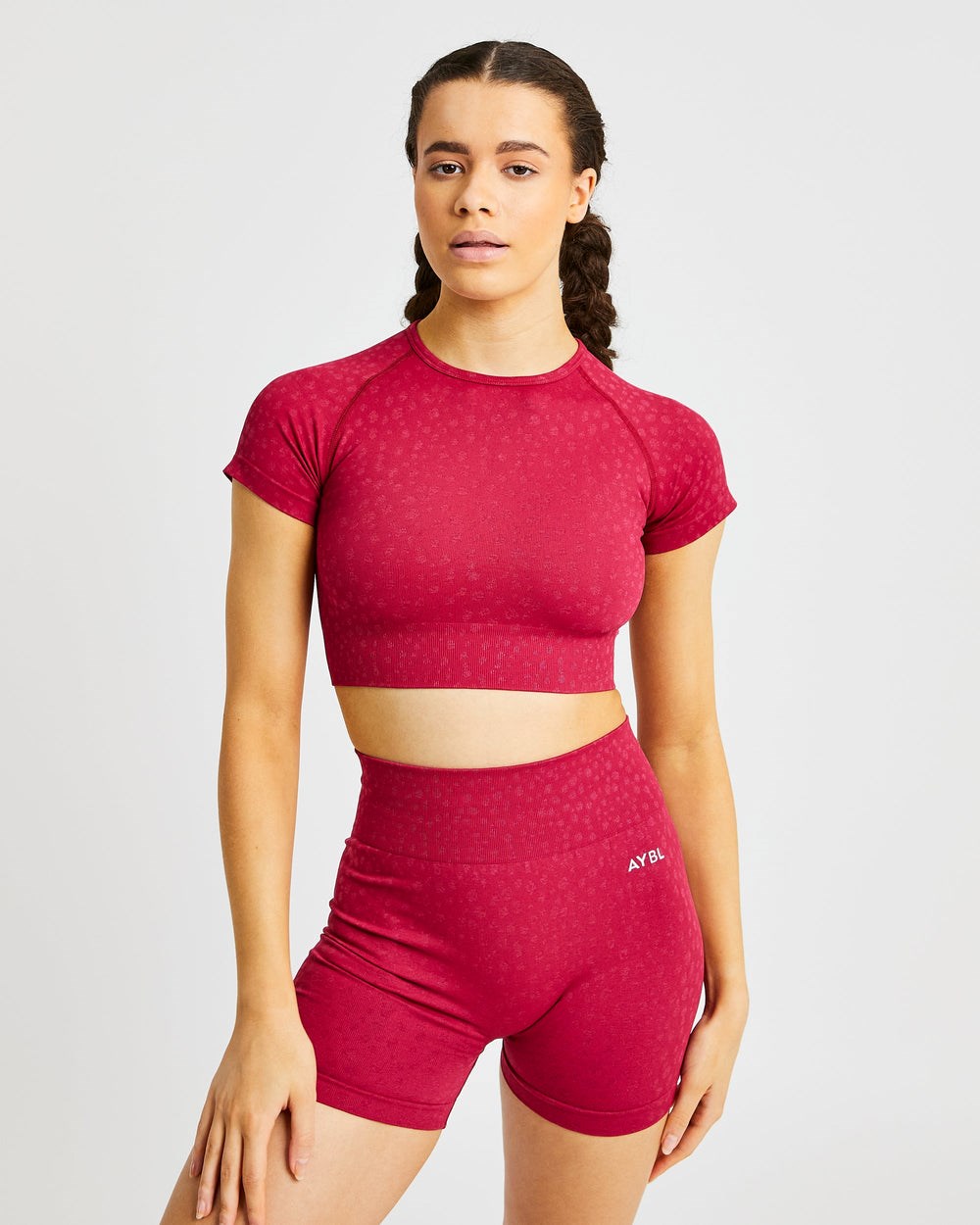 AYBL Evolve Speckle Seamless Crop Top Raspberry | 691-OWUNLY