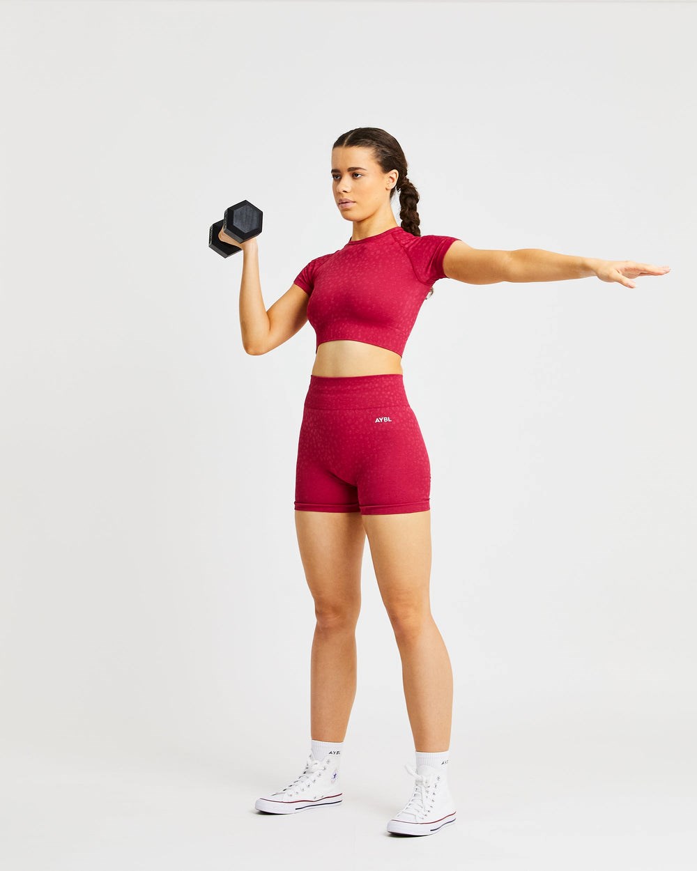 AYBL Evolve Speckle Seamless Crop Top Raspberry | 745-VQJSMF