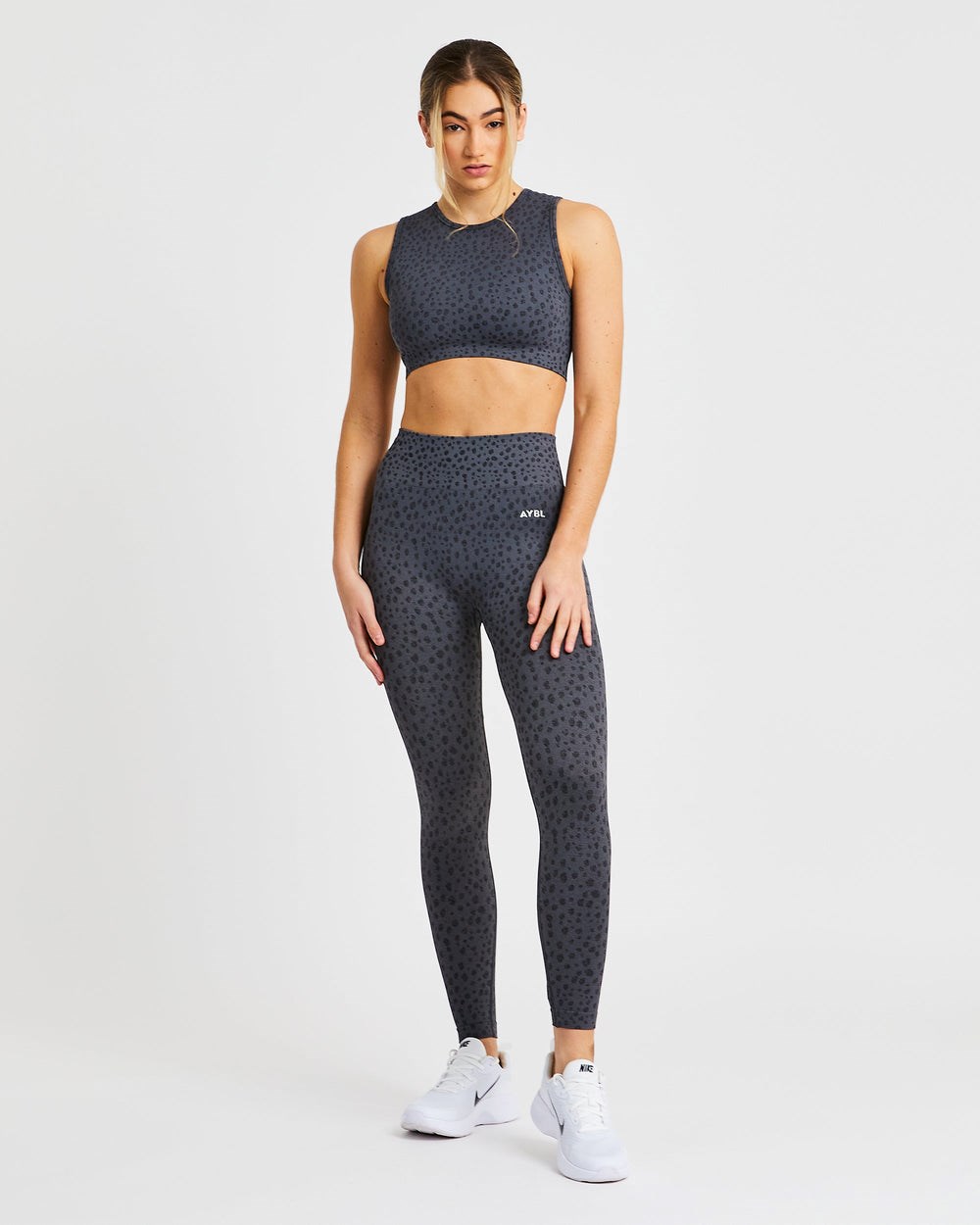 AYBL Evolve Speckle Seamless Crop Vest Charcoal | 347-MNBARU