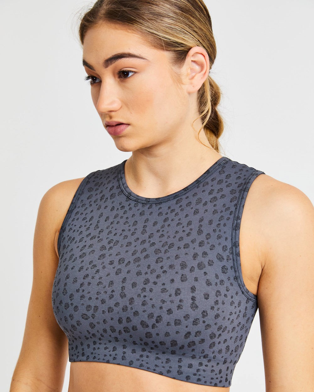 AYBL Evolve Speckle Seamless Crop Vest Charcoal | 347-MNBARU