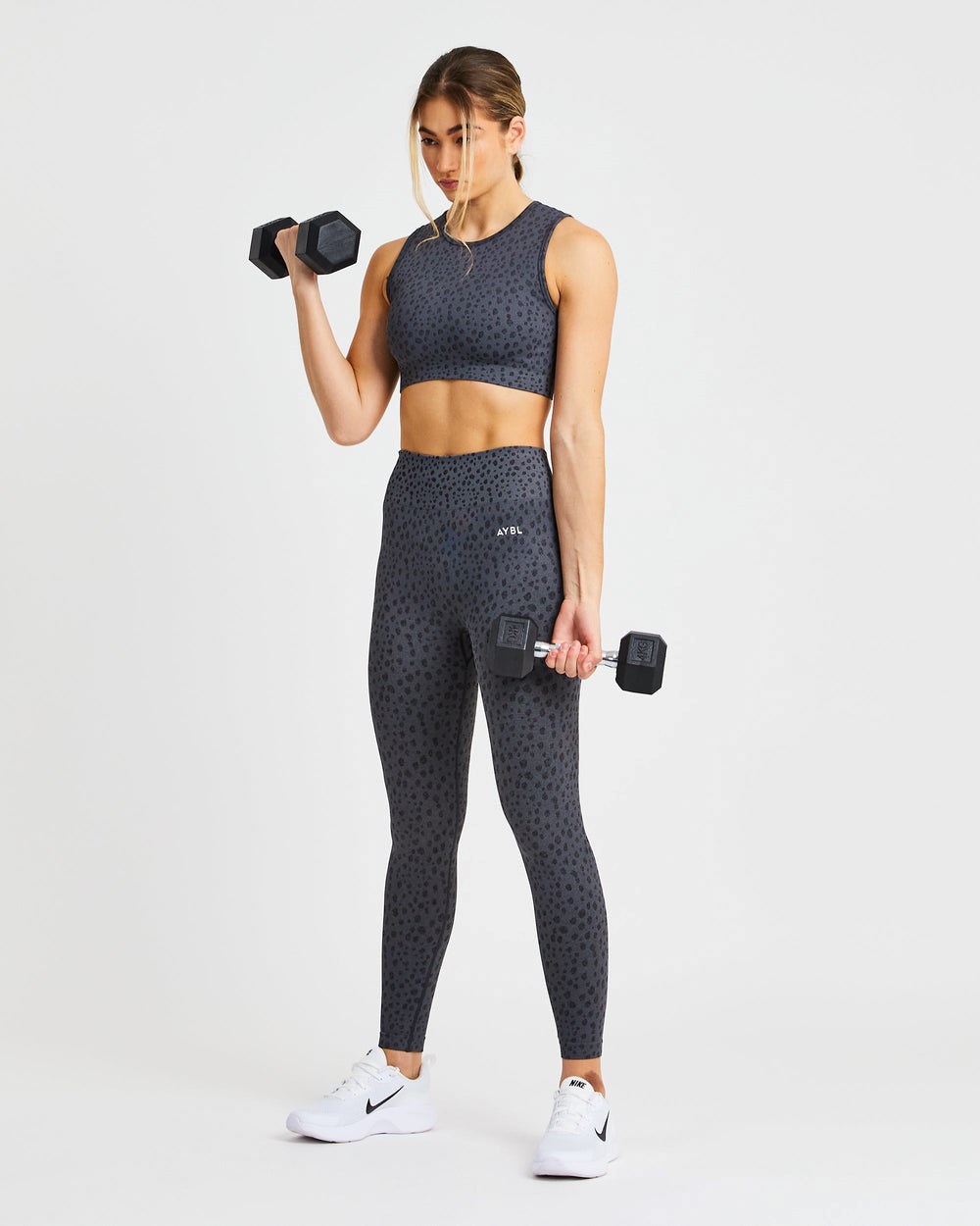 AYBL Evolve Speckle Seamless Crop Vest Charcoal | 347-MNBARU