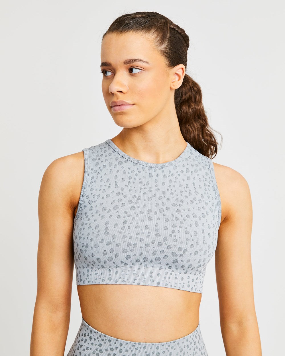 AYBL Evolve Speckle Seamless Crop Vest Hellgrau | 408-VEMSOJ