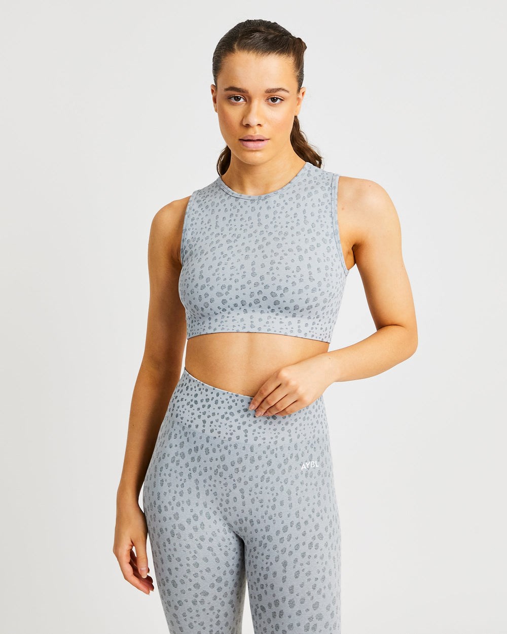 AYBL Evolve Speckle Seamless Crop Vest Hellgrau | 408-VEMSOJ