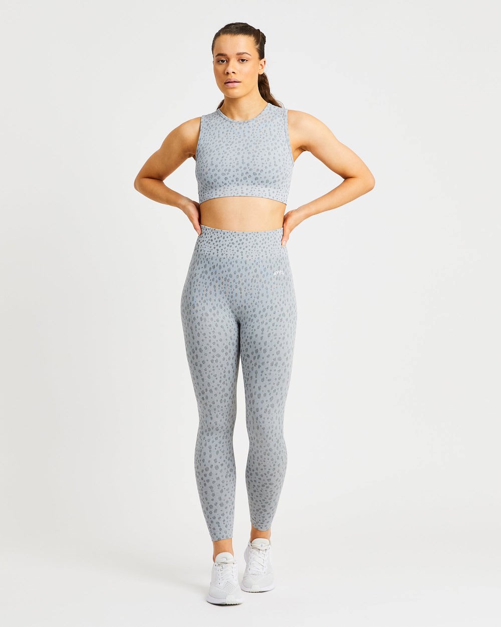 AYBL Evolve Speckle Seamless Crop Vest Hellgrau | 421-JLMHVT