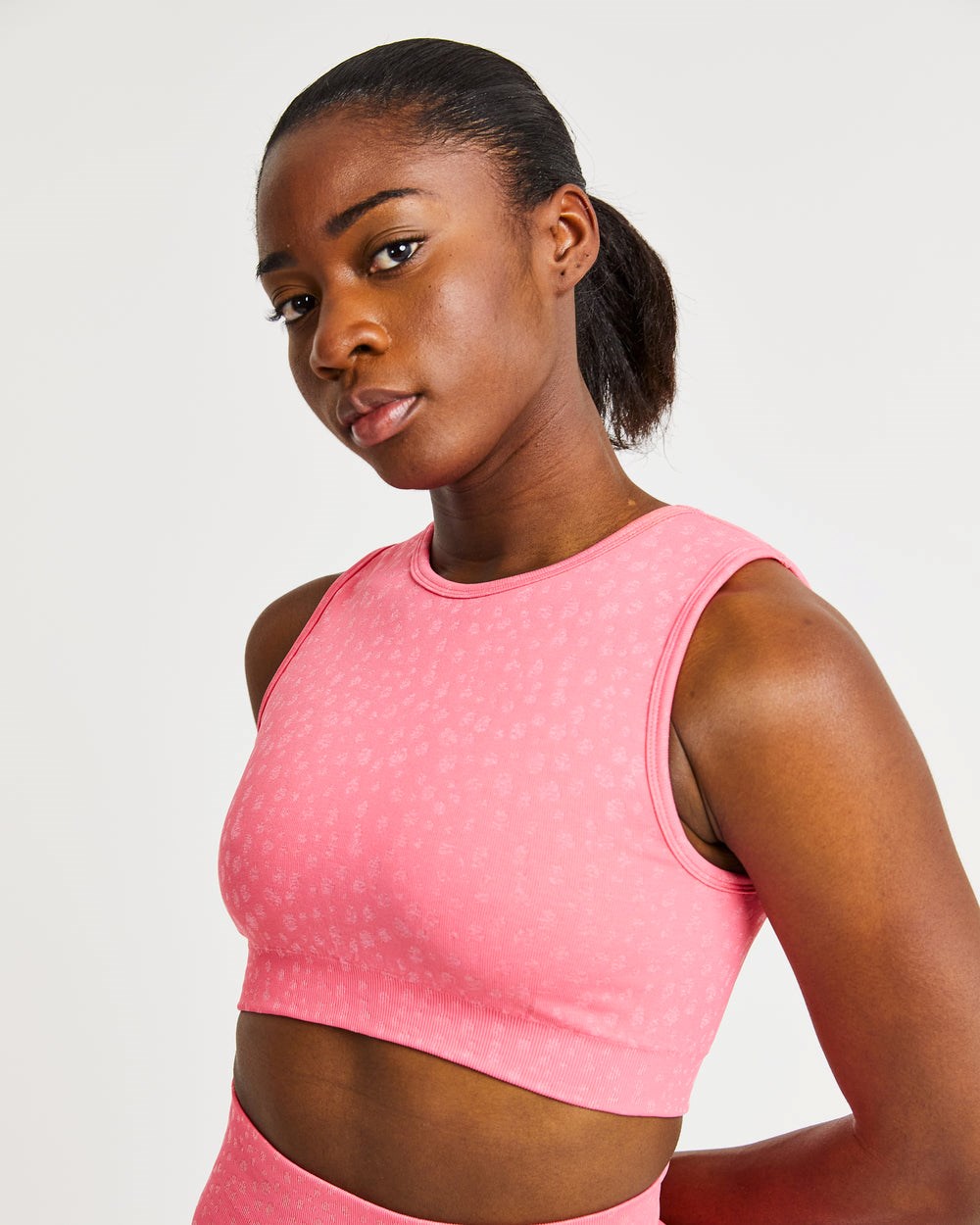 AYBL Evolve Speckle Seamless Crop Vest Koralle Rosa | 469-MWQPCG