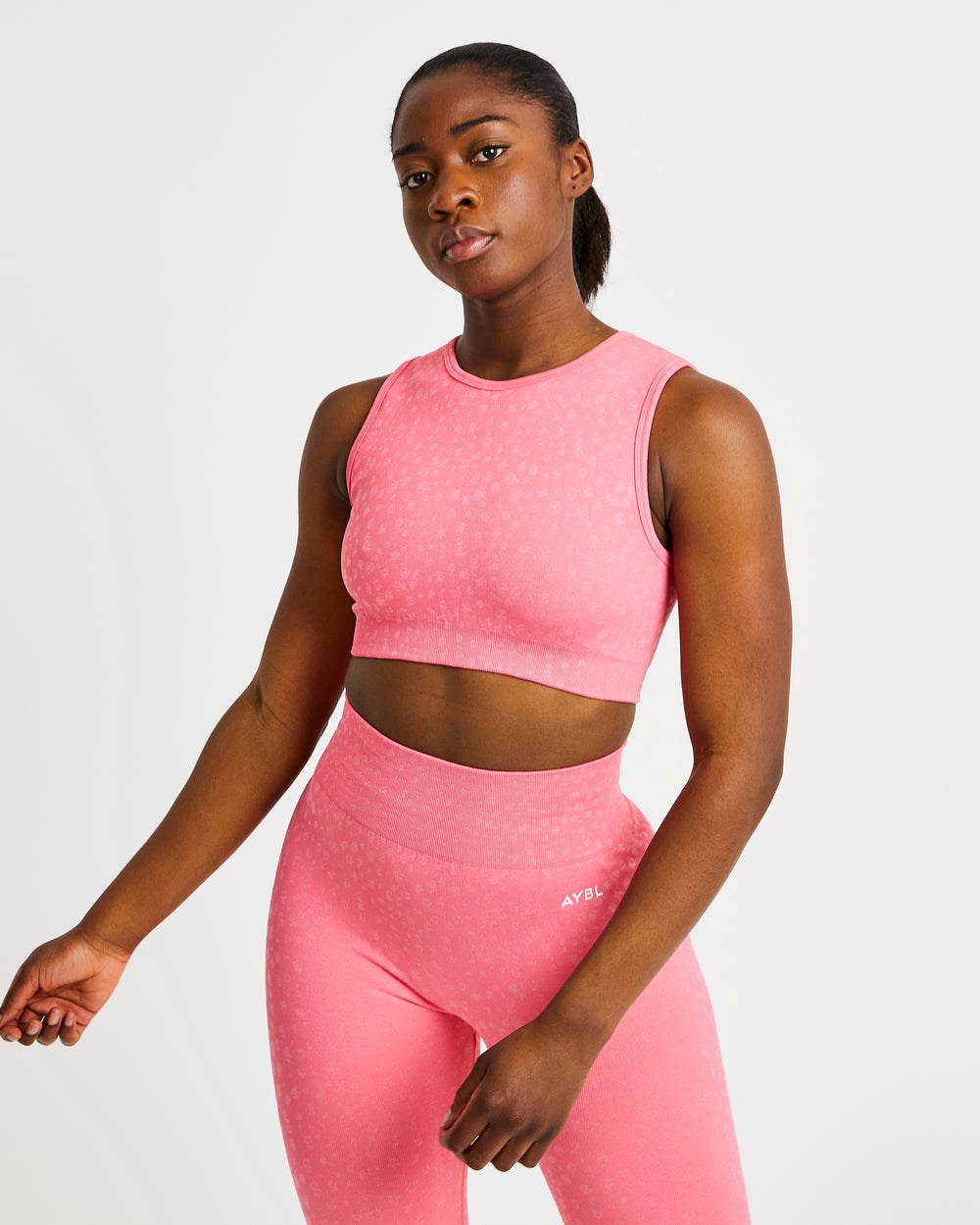 AYBL Evolve Speckle Seamless Crop Vest Koralle Rosa | 469-MWQPCG