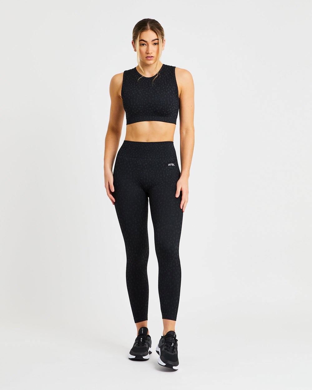 AYBL Evolve Speckle Seamless Crop Vest Schwarz | 123-ZCJBFO