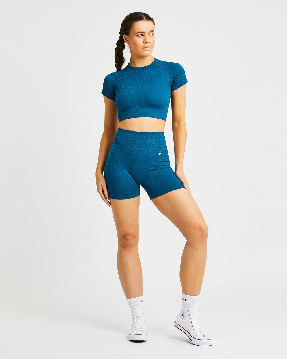 AYBL Evolve Speckle Seamless Crop Vest Teal | 519-XWPIQJ