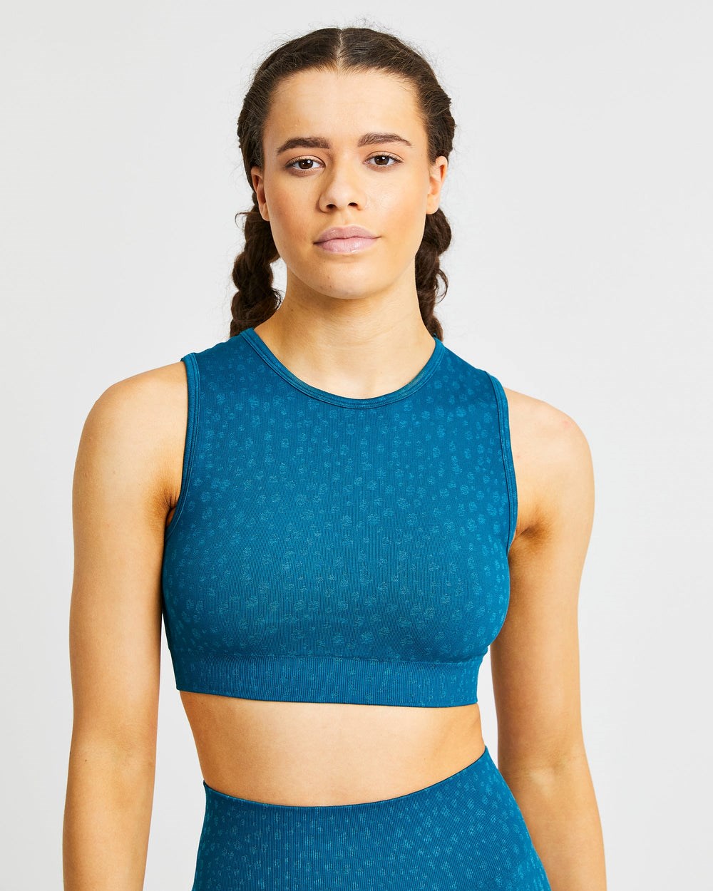 AYBL Evolve Speckle Seamless Crop Vest Teal | 519-XWPIQJ