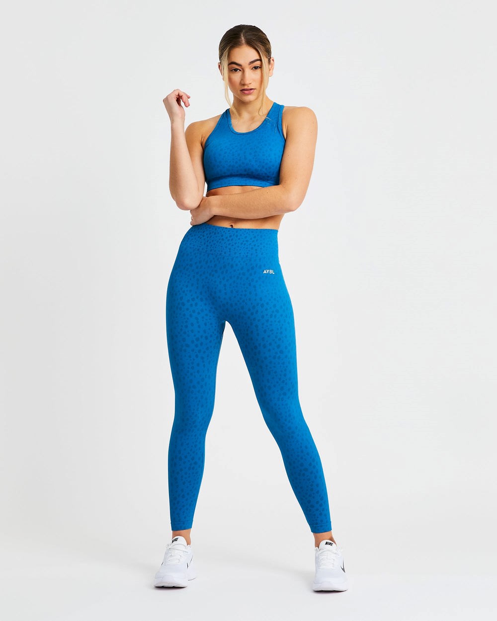 AYBL Evolve Speckle Seamless Sports Bra Blau | 240-TWFMEU