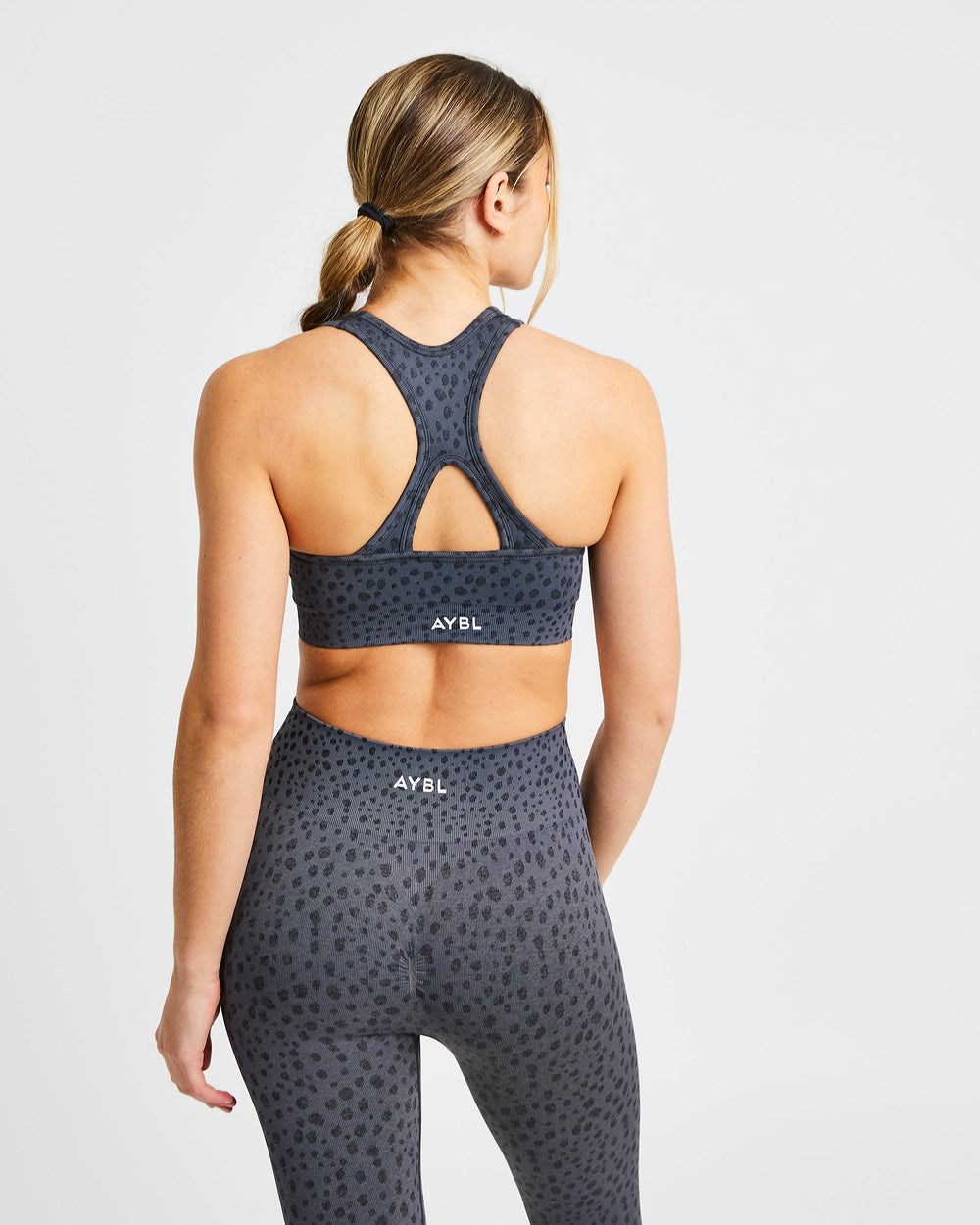 AYBL Evolve Speckle Seamless Sports Bra Charcoal | 510-DIJQEC