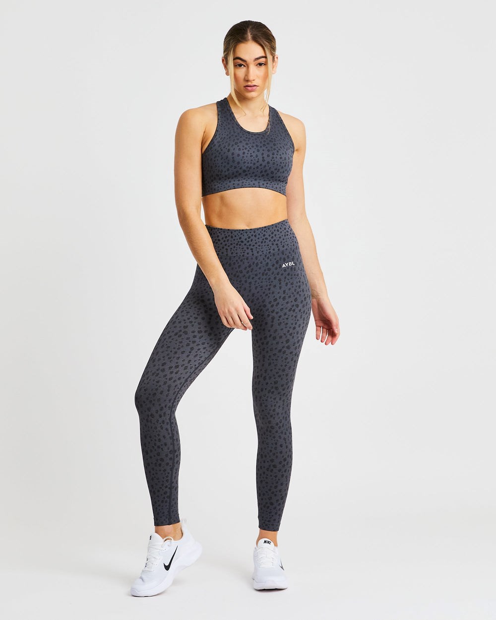 AYBL Evolve Speckle Seamless Sports Bra Charcoal | 510-DIJQEC