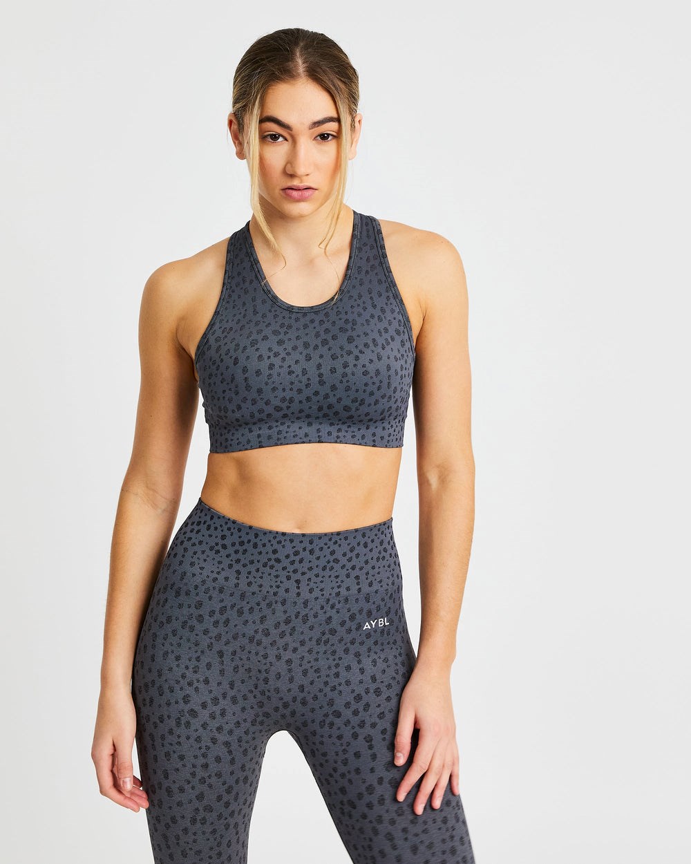 AYBL Evolve Speckle Seamless Sports Bra Charcoal | 510-DIJQEC